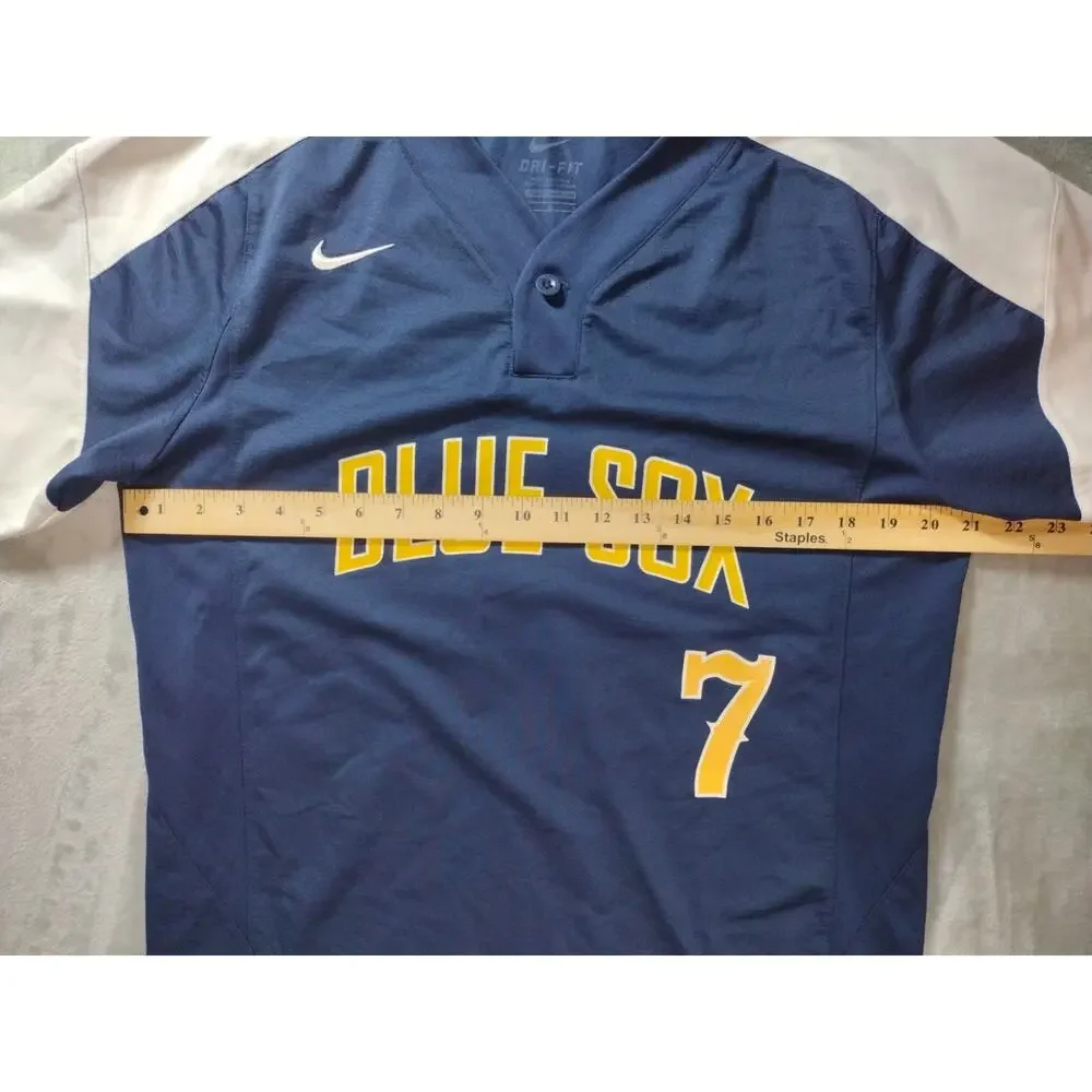 Sydney Blue Sox Nike Jersey #7 Size Large Blue Australian Baseball League ABL